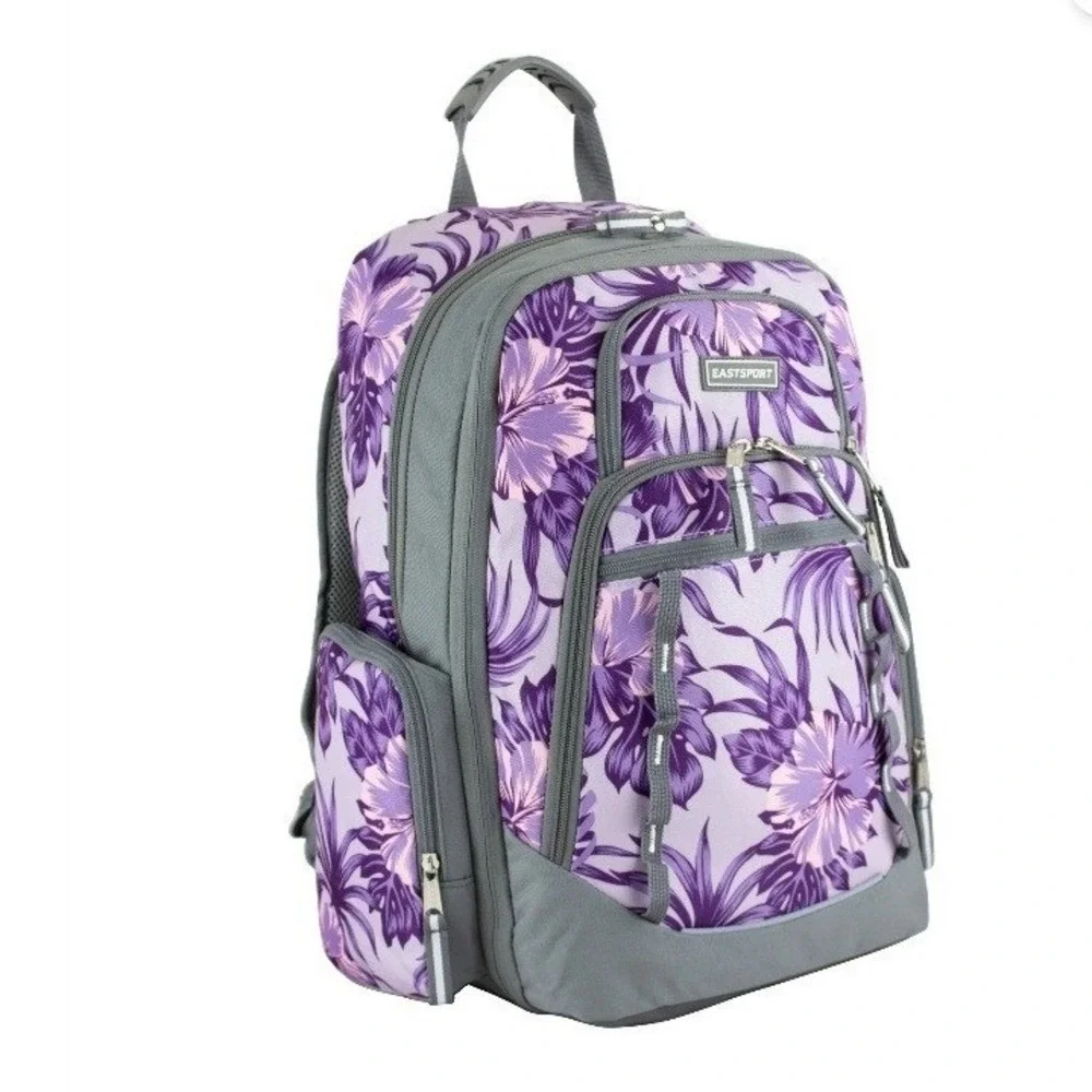 Eastsport Unisex Diamond Expandable Recycled Backpack, Hibiscus Edge NWT